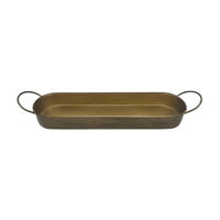 Summer Gold Metal Large Long Decorative Tray