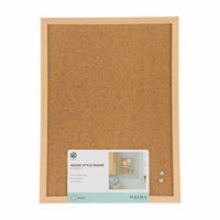 U Brands Cork Bulletin Board with Wood Style Frame, 12x16 in