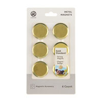 U Brands Gold Metal Magnets, 6 ct