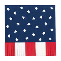 Patriotic Fringe Lunch Napkin, 16 ct