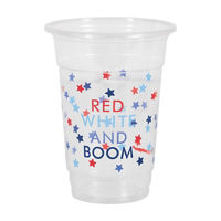 "Red White & Boom" Plastic Cups, 16 oz,