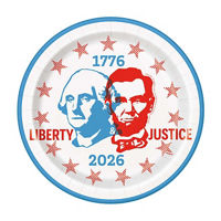 Patriotic Red, White and Blue 250th Party Plates,