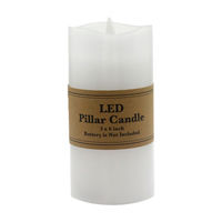 White LED Pillar Candle, 3 in x 6 in