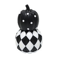 Harlequin Stacked Pumpkin Decoration