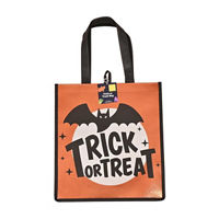 Halloween Orange Reflective Trick or Treat Tote Bag, 12x14 in