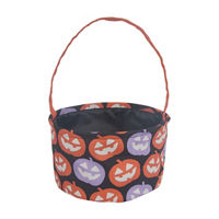 Halloween Fabric Pumpkin Printed Treat Basket