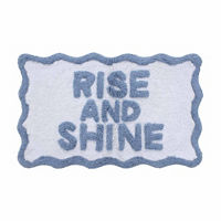 Summer "Rise and Shine" Blue Cotton Bath Rug,