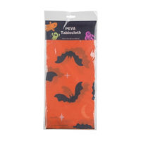 Halloween Harvest Bat Print PEVA Tablecloth, 52x72 in