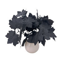 Halloween Premade Black Leaf and Spider Arrangement