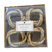 Home Wear Seagrass Round Rope Twist Napkin Rings, 2 in x 2 in, 4 pk