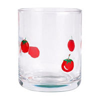 Hand-Painted Tomato Double Old-Fashioned Drinking Glass, 11 oz