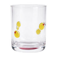 Hand-Painted Olive Double Old-Fashioned Drinking Glass, 11 oz