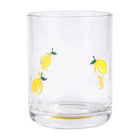 Summer Hand-Painted Lemon Glass Drinking Glass, 11 oz