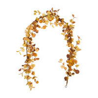 Harvest Artificial Brown, Orange, and Yellow Eucalyptus Garland, 60 in