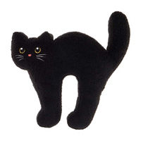 Halloween Black Cat Shaped Sherpa Decorative Throw Pillow