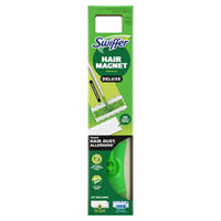 Swiffer Hair Magnet Deluxe Starter Kit with Collapsible Pole, 6 Hair Magnet Dry Cloths, 2 Bonus Mop & Go Wet Cloths