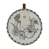 Holly Williams Fall Round Pumpkin Print Pot Holder