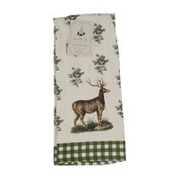 Holly Williams Fall Deer Print Kitchen Towel, 15x25 in