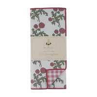 Holly Williams Red Floral Drying Mat, 15 in