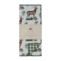 Holly Williams Green Deer Print Drying Mat, 15