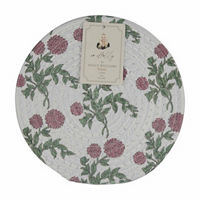 Holly Williams Fall Floral and Solid Round Trivet, 8 in, 2 ct