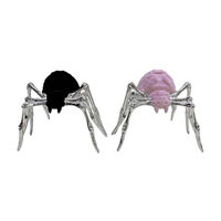 Halloween Flocked Metallic Spider Décor, 2 Assorted Colors
