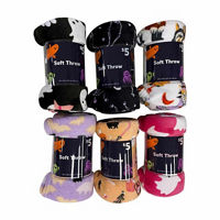 Halloween Printed Soft Fleece Throw, 50x60 in, 6 Assorted Designs