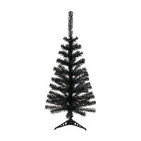 Halloween Artificial Black & Orange Foldable Tree with Stand, 3 ft