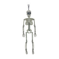 Halloween White Plastic Foldable Skeleton, 15.5 in