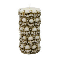 Halloween Decorative Skeleton Pillar Candle