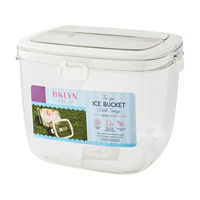 BKLYN Summer Clear and White Ice Bucket To Go, 126 fl oz
