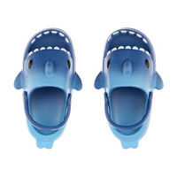 Summer Unisex Blue Shark Slide, Large