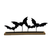 Metal Bats on Wooden Stand, 18x8 in