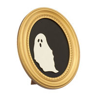 Halloween Gold Oval Framed Ghost Decor