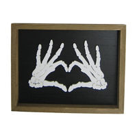 Skeleton Hands Heart Framed Decor, 10x12 in