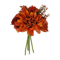 Fall Harvest Orange Artificial Floral Bouquet, 11 in