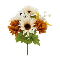 Fall Harvest Beige Artificial Sunflower Bush, 20 in