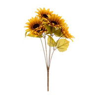 Harvest Artificial Yellow Sun Flower Bush Décor