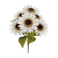 Fall Cream Artificial Sunflower Bush, 26 in