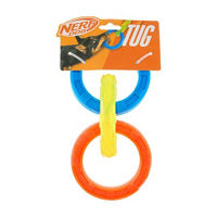 Nerf Blue, Orange & Yellow Tug Rings Dog Toy