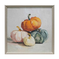 Framed Painterly Pumpkin Canvas Art B, 16x16 in