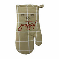 Plaid "Filling So Grateful" Fabric Oven Mitt