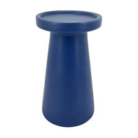 Fall Harvest Blue Ceramic Pillar Candleholder, 7 in