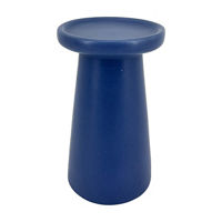Fall Harvest Blue Ceramic Pillar Candleholder, 6 in