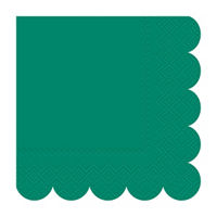 Green/Blue Scalloped Napkins, 3 Assorted Shades