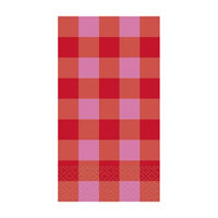 Red & Pink Checkered Guest Napkin, 16 ct