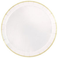 White with Gold Trim Round Paper Plates, 7 in, 8 ct