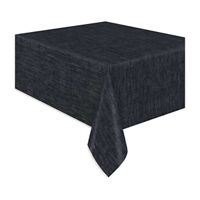 Premier Stylz Faux Felt Backing Black Plastic Tablecover, 54x84 in
