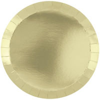 Gold Foil Round Paper Plates, 7 in, 8