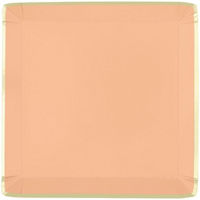 Peach with Gold Trim Square Paper Plates, 7
